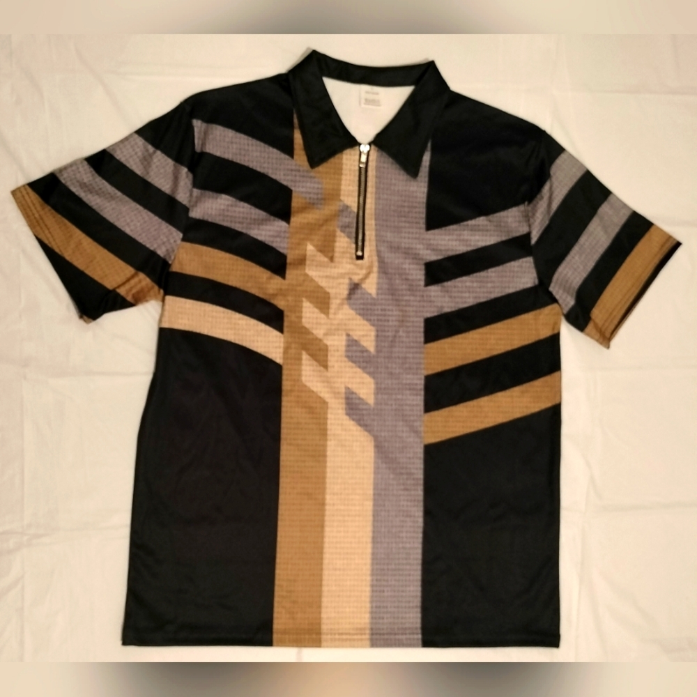 Men's Black and Brown Geometric Shirt
